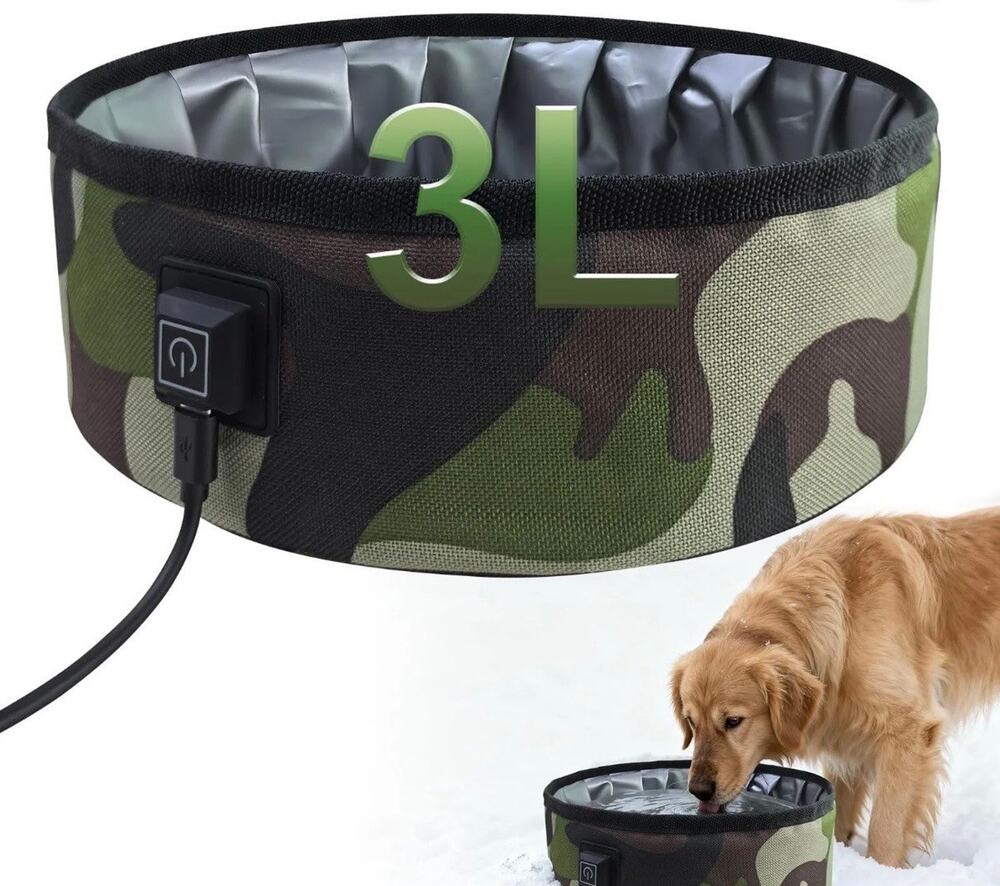 NIB Heated Pet Water Bowl Camo